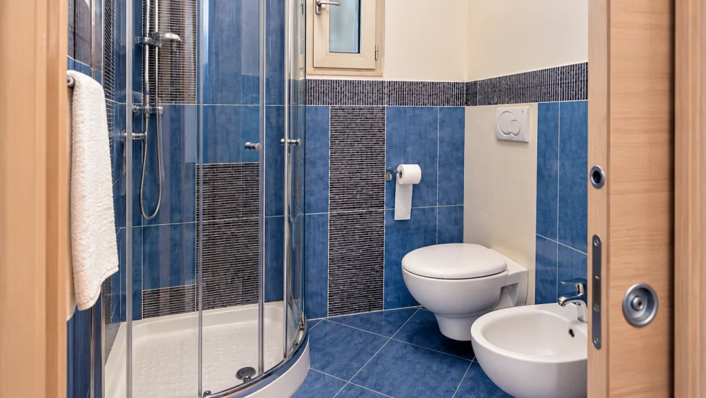 Bagno con box doccia e bidet