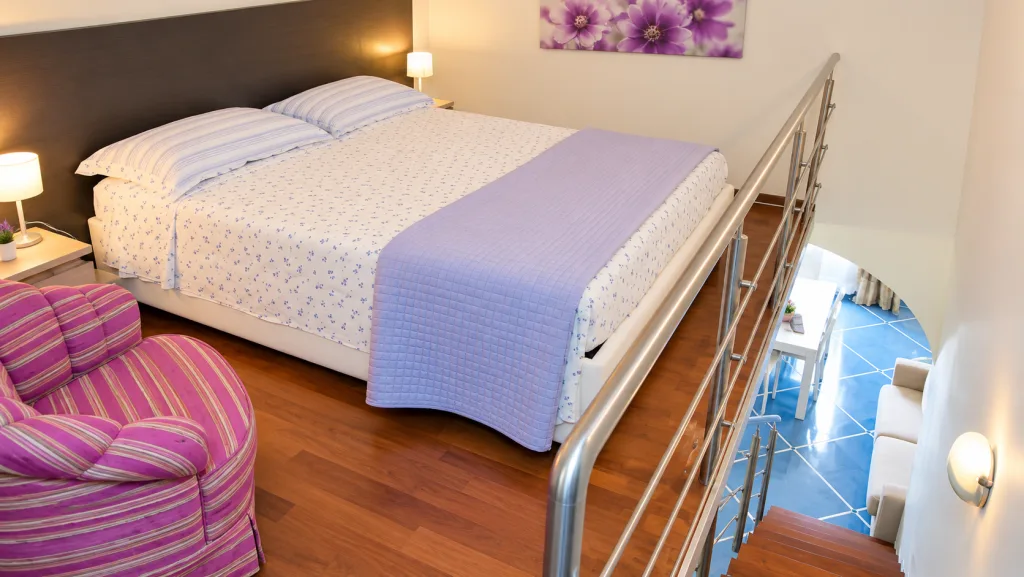 Letto matrimoniale del soppalco